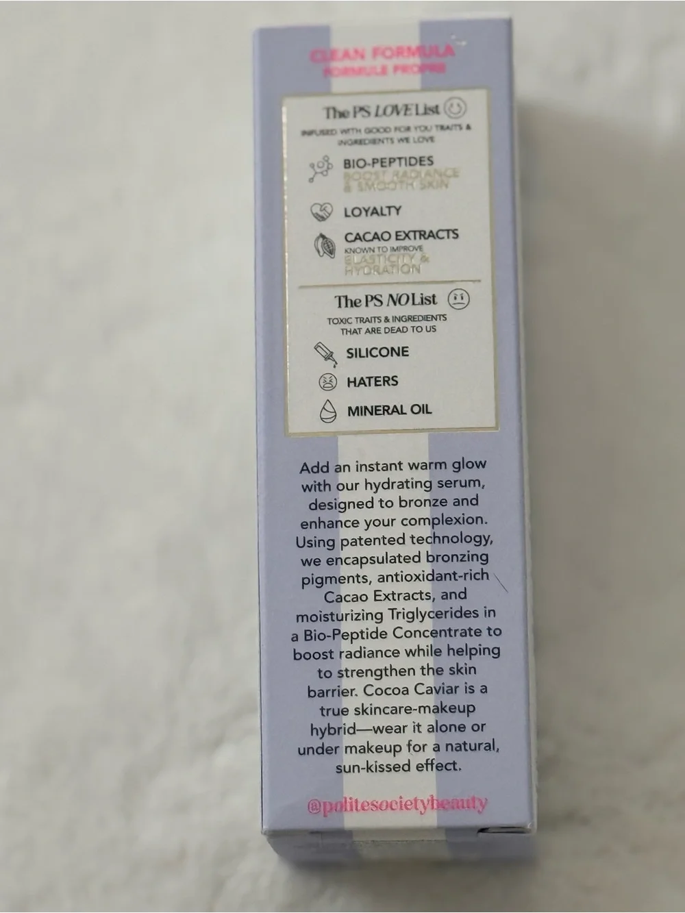 Polite Society Cabana Club Cocoa Caviar Bio-Peptide Bronzing Serum 1 fl oz Full